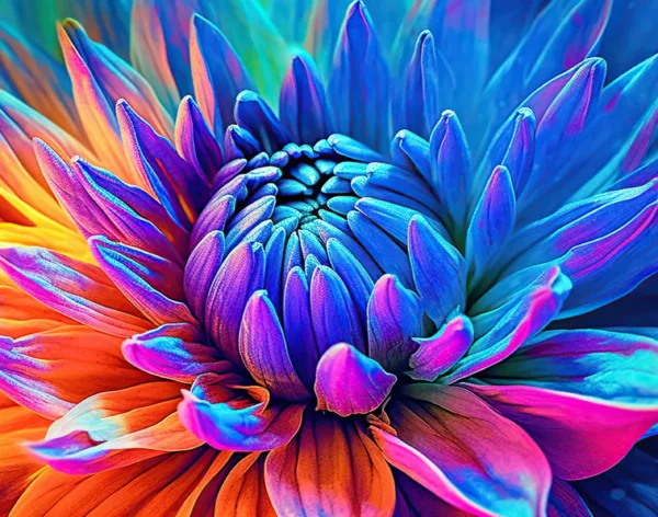 Colorful flower closeup. Generative AI